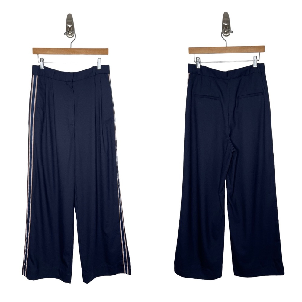 & Other Stories | Wide Racer Stripe Trousers in Navy 8